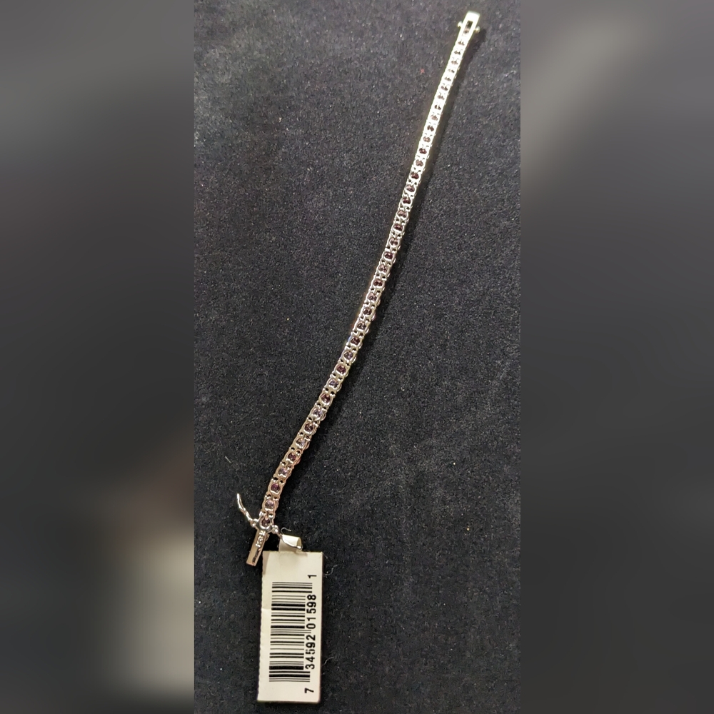 Dee Berkley Jewelry (DBJ) Sterling Silver & Pink Gem Tennis Bracelet, NWT - Picture 4 of 8
